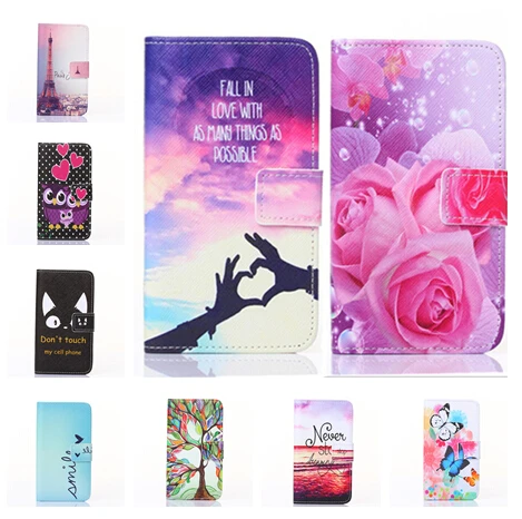 

Book Art Painted Flip Wallet Leather Cover Soft Case for Alcatel One Touch Pixi 4 OT5010d 5.0inch 3G Version capa fundas