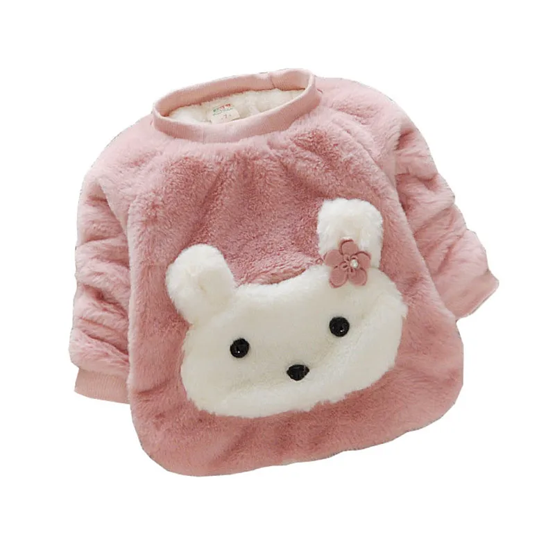 

BibiCola baby girl winter warm Long sleeve sweatshirts sweaters kids girls plus velvet casual thicken warm bebe shirt sweaters