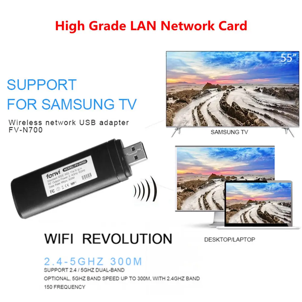 AH-LINK USB tv беспроводной Wi-Fi адаптер WLAN LAN адаптер Wifi USB для samsung Smart tv WIS12ABGNX WIS09ABGN 300M Wifi приемник