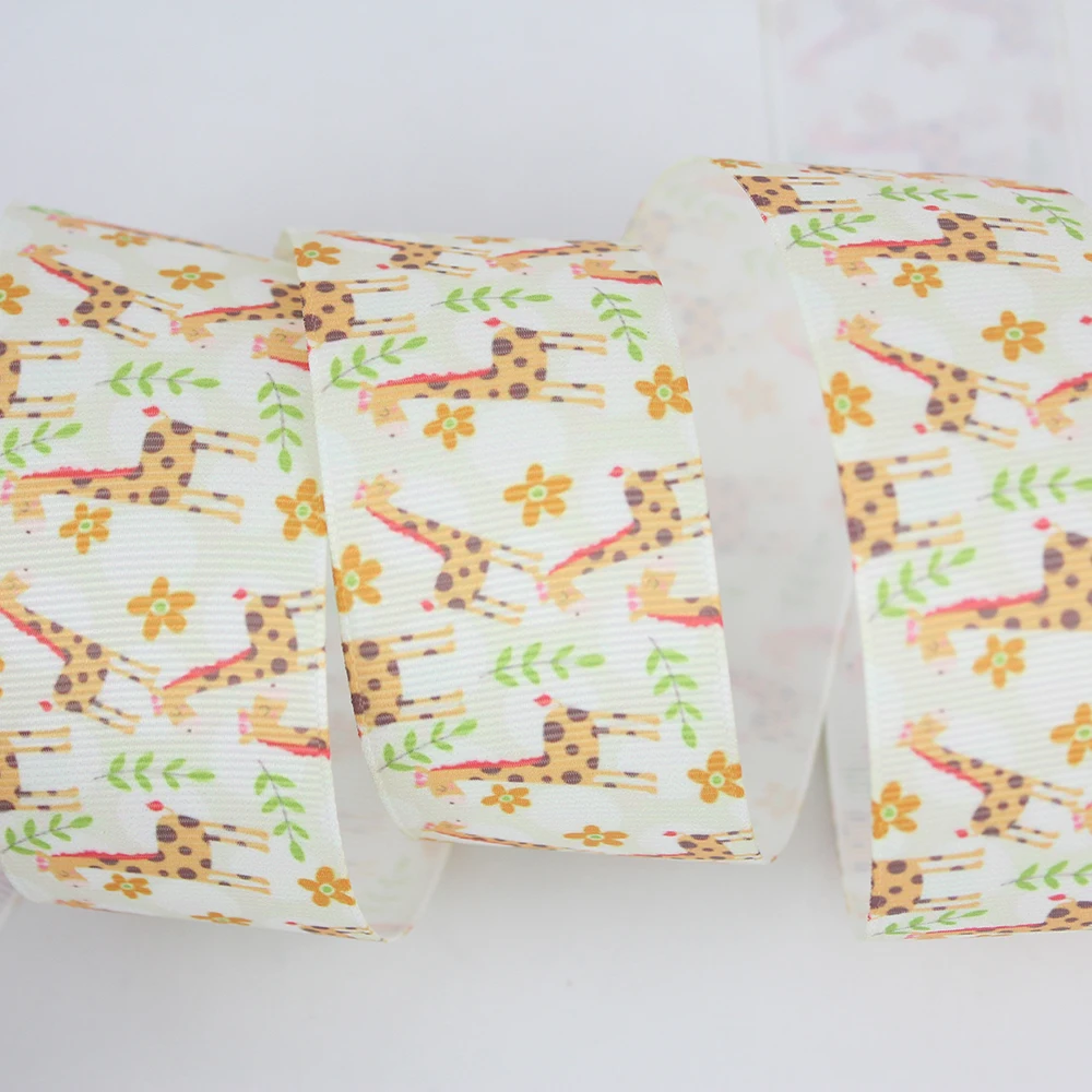 cute giraffe printed animal ribbon (2)