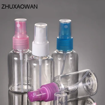 

30/50/100 ml Small Mini Empty Spray Refillable Bottle Random Color Travel Transparent Plastic Perfume Atomizer Spray Bottle
