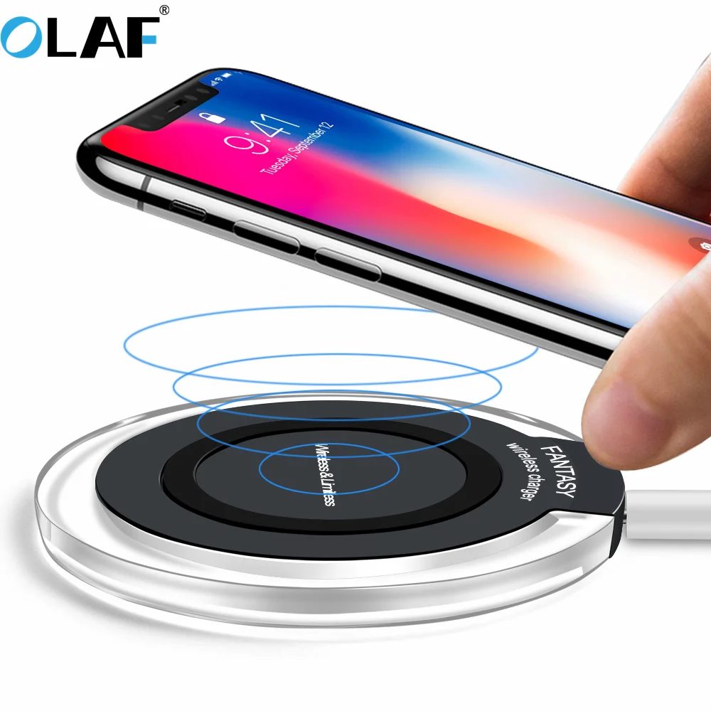 

OLAF 10W USB QI Wireless Charger for iPhone 8 Plus X XS XR Wireless Charging pad for Samsung S8 S9 Note 8 For Huawei Mate 20 pro