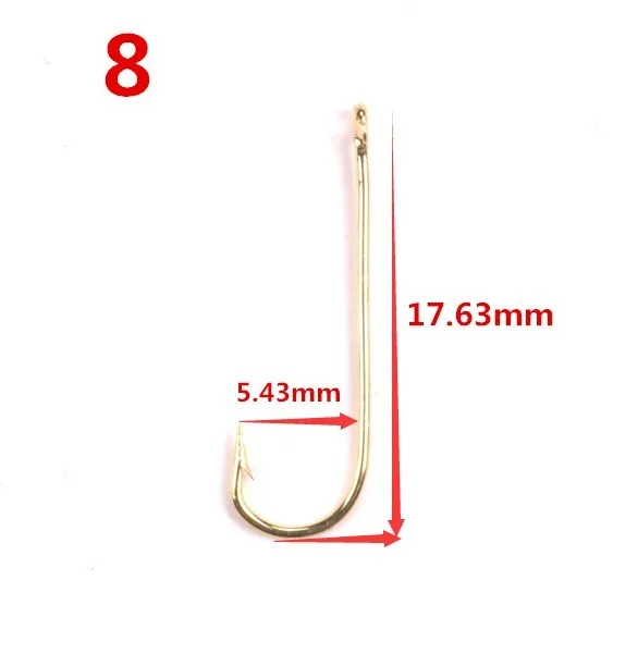 MIZUGIWA Long Shank Aberdeen Fishing Hooks Fresh Water Living Baits Hook Fish Jig Hooks PanFish Crappie Gold 100pcs