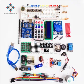 

full Sets Starter Kit Basic Learning Suite UNO R3 Kit Upgraded Stepper Motor LCD1602 LED Jumper Wire For Arduino