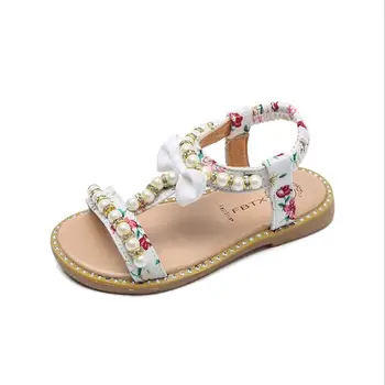 

Baby Girls Sandals Bowknot Pearl Crystal Roman Sandals Princess Shoes Summer comfortable shoes