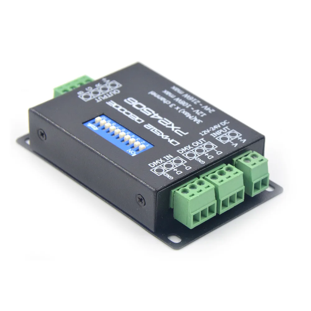 Драйвер декодера DMX 12 В постоянного тока 24 PX24506 контроллер усилителя RGB 3*3A для