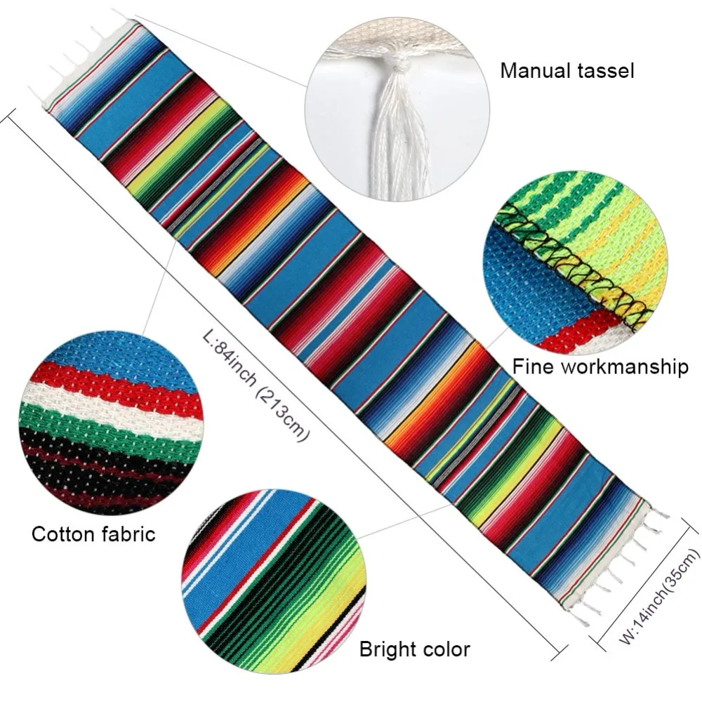 OurWarm Мексиканская Serape настольная дорожка Fiesta тематическое украшение для