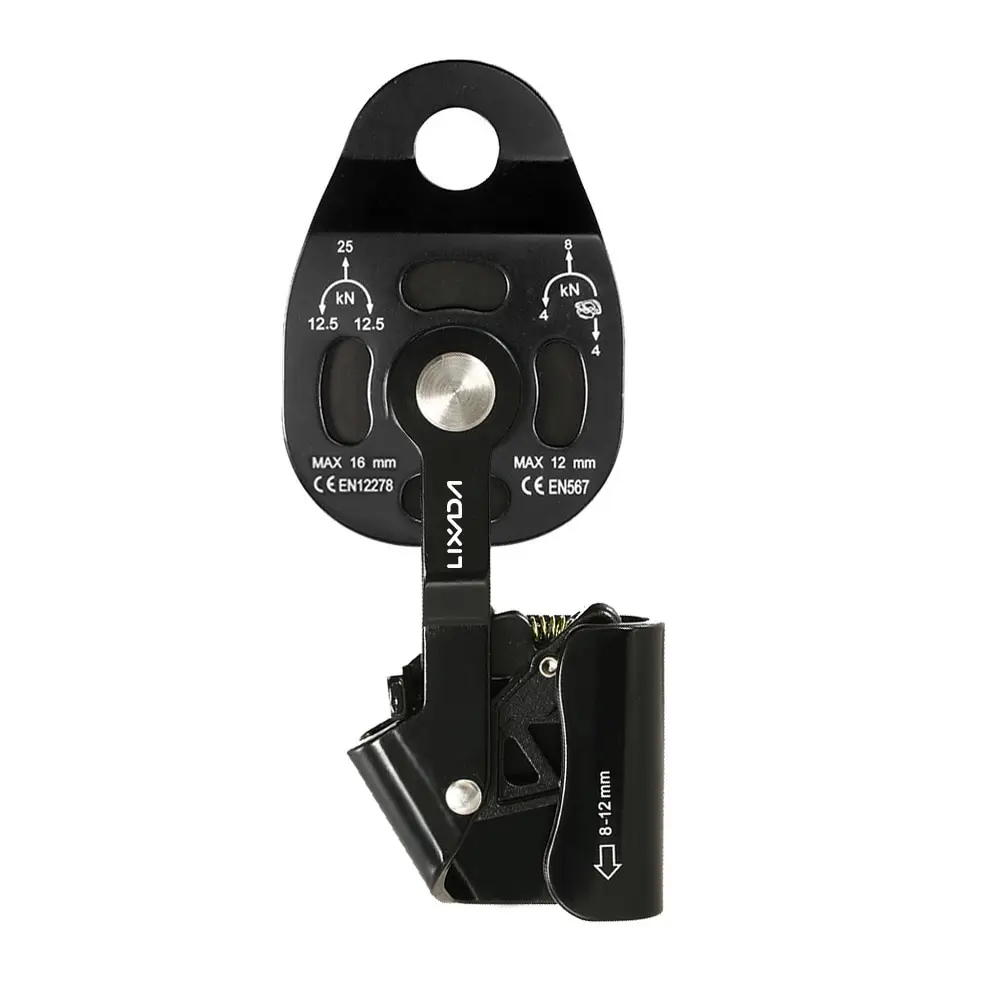 

25KN Hauling Climbing Pulley Line Trolley Zipline Fast Speed Pulley Outdoor Rock Climb Rescue Pulley Tool Ascender Cam Capture