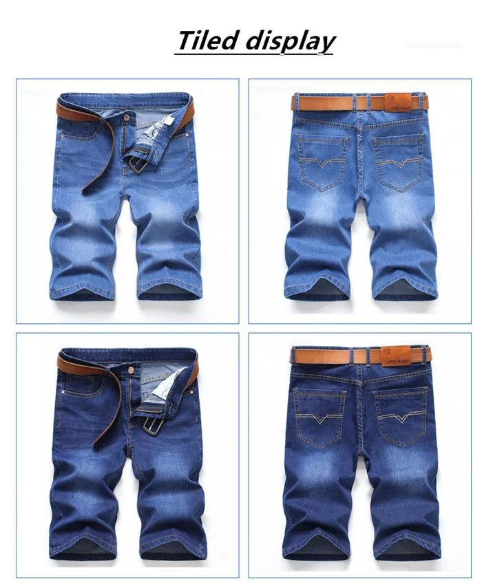 2019 летние новые мужские джинсовые шорты длиной до колена, эластичная ткань, Модные Карманы, тонкая Стандартная посадка для мужчин, 009