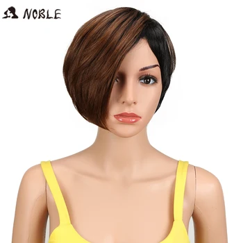 

Noble 12" Synthetic Wigs For Black Women Short Straight For Black Women Heat Resistant 3 Color Blonde Wig African American