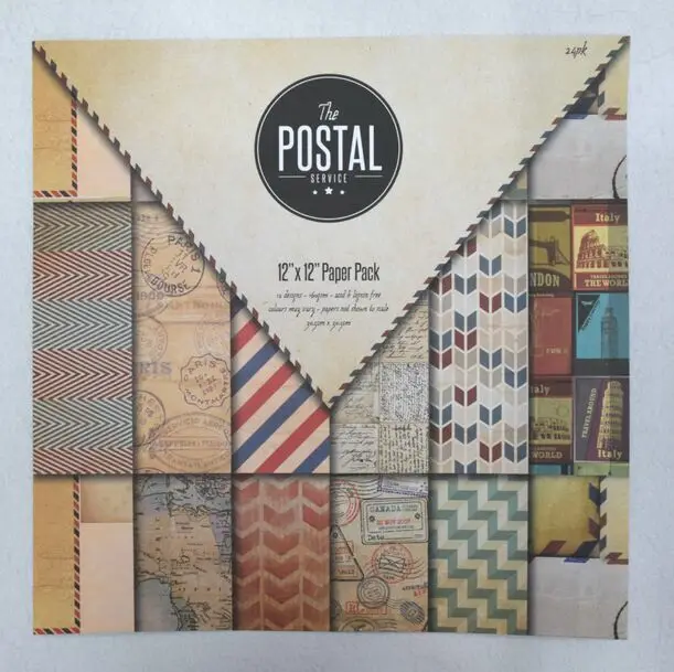 2016 new 24sheets/pack 12inch postal service theme pattern Gift