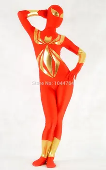 

2018 New style Big Golden Spiderman Costume fullbody one piece spandex spiderwoman costume free shipping