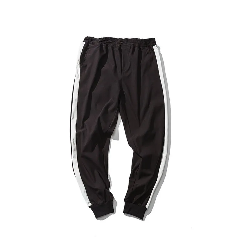 

Outdoor 2019 Spring Autumn hip hop teenagers joggers harem running track boys sweatpants triped elastic waist trousers