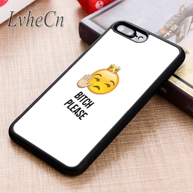 

LvheCn BITCH PLEASE EMOJI phone Case cover For iPhone 6 6S 7 8 X XR XS max 5 5S SE Samsung Galaxy S5 S6 S7 edge S8 S9 Plus