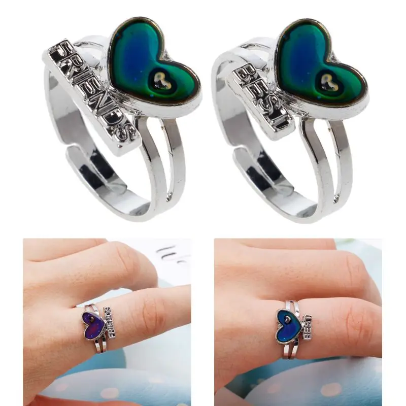 

Best Friend Color Change Mood Ring Emotion Feeling Temperature Rings BFF Jewelry