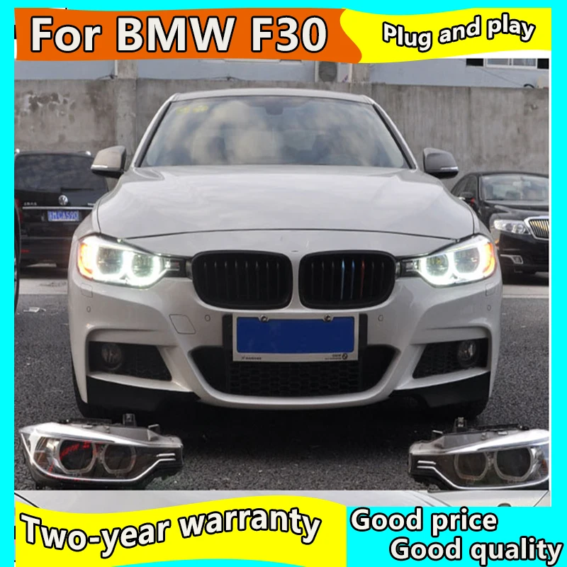 Автомобильный Стайлинг для BMW 316i 320i 328i 335i фары 2013- F30 F35 светодиодный фар светодиодный фары «ангельские глаза» в сборе