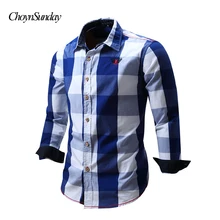 ChoynSunday Новое поступление мужская рубашка рубашки с длинными рукавами мужские рубашки Брендовые повседневные модные бизнес стиль хлопок