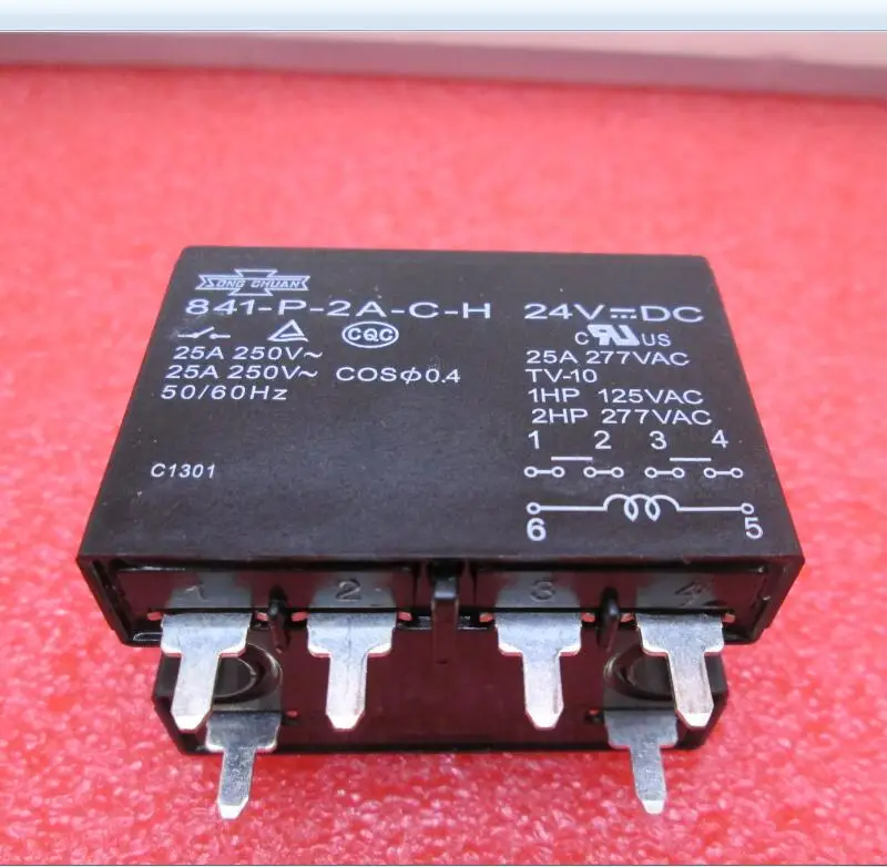 

HOT NEW relay 841-P-2A-C-H-24VDC 841-P-2A-C-H 24VDC 841-P-2A 841P2A-H 24VDC DC24V 24V 25A 250V 277VAC 6PIN