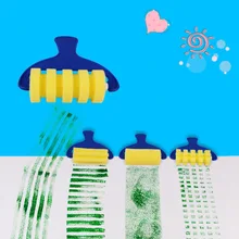 4 шт./компл. Пластик ручкой Губка Кисть ролика Для детей DIY граффити Живопись Рисунок Игрушки Инструменты