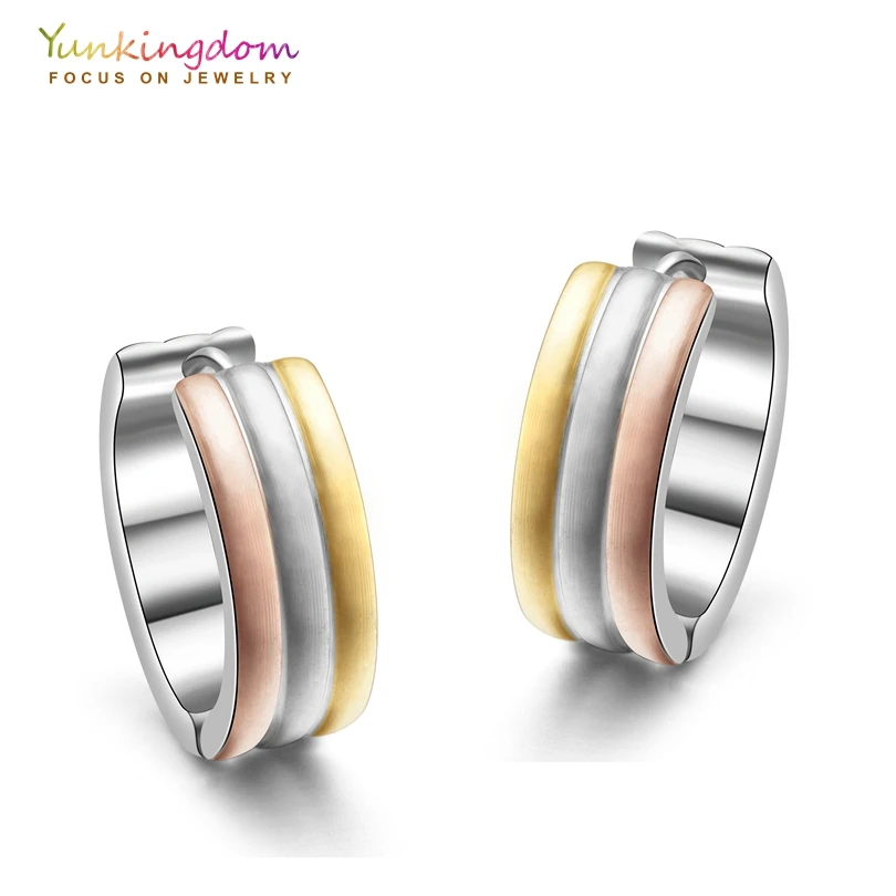 Yunkingdom, вольфрамовые стальные серьги-кольца для женщин, серьга из титановой стали, Панк круглые серьги UE0011