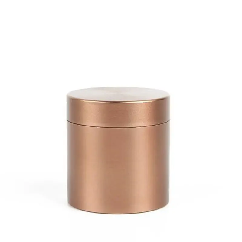 1 шт. маленькая алюминиевая банка для трав герметичный контейнер с защитой от запаха 5,2x5 см мини Портативная Коробка для хранения чайных банок AAA0847 - Цвет: Coffee