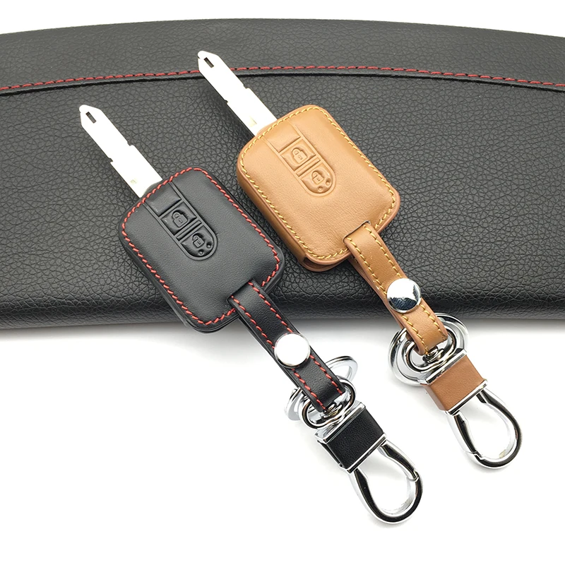 Для Nissan Navara Qashqai Micra Almera 2/3 кнопки верхний слой кожаный чехол для автомобильных ключей, чехол Брелок дистанционного высокое качество защиты оболочки