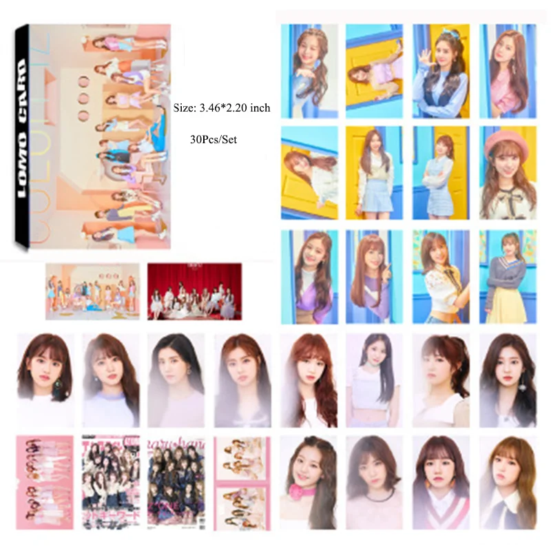 30 шт./компл. IZONE La Vie En Rose World Tour Eyes On Me Pink LOMO Card Violeta Fans коллекция LJ165|Реквизит для