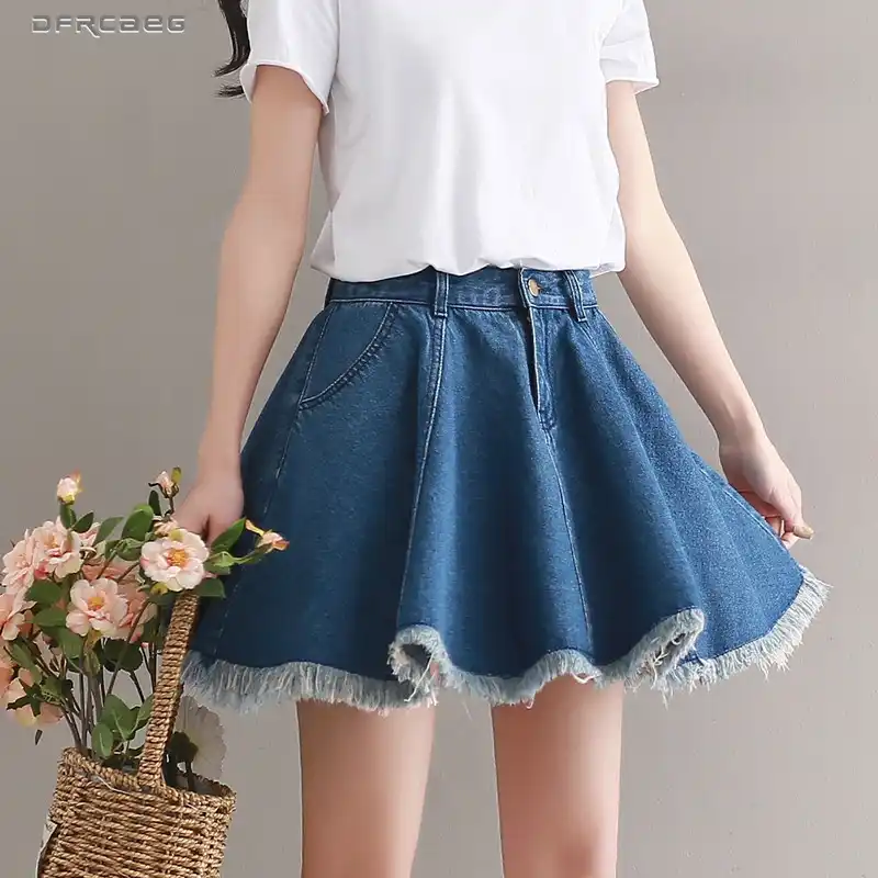 blue jean skater skirt