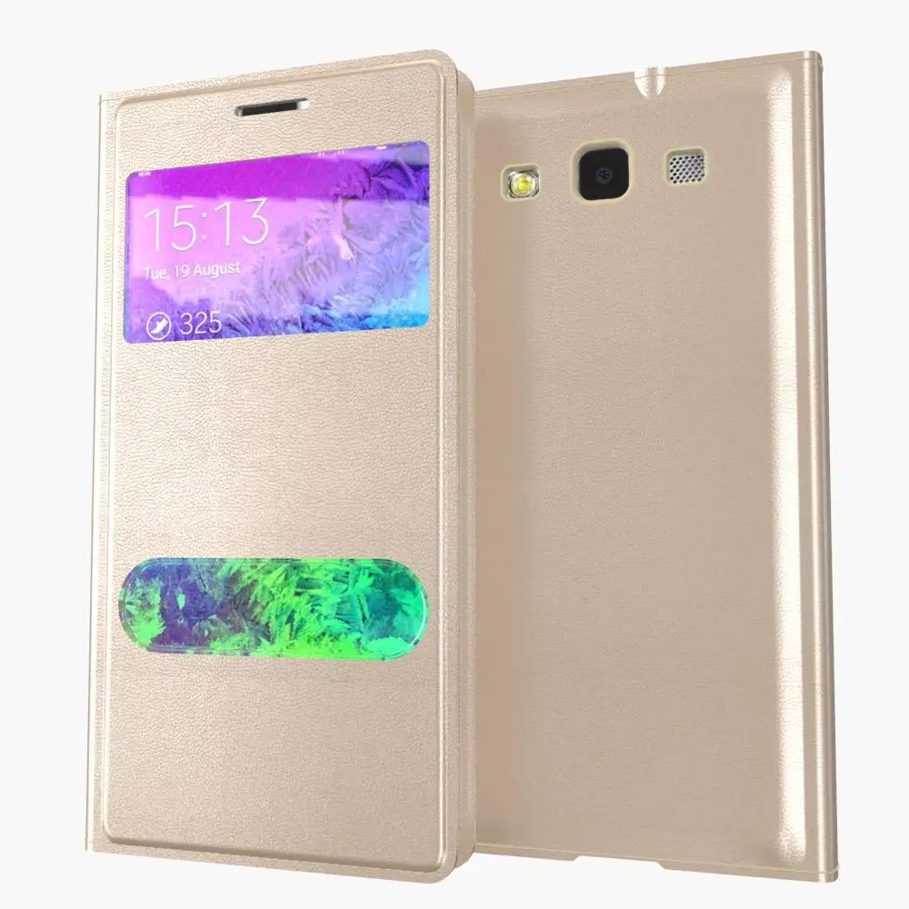 Умный тонкий флип кейс с окошком для просмотра кожаный чехол Samsung Galaxy S3 i9300