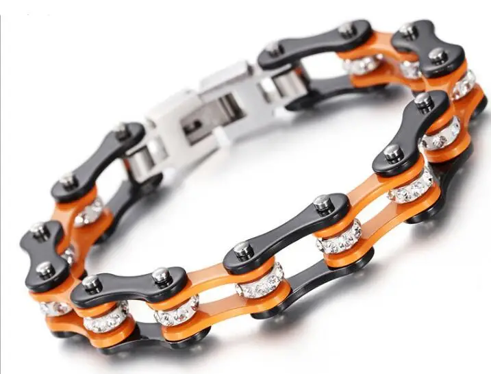 Multi-Couleur Acier Inoxydable 316 L Moto Motard Chaîne Bracelet Cadeau de Noël