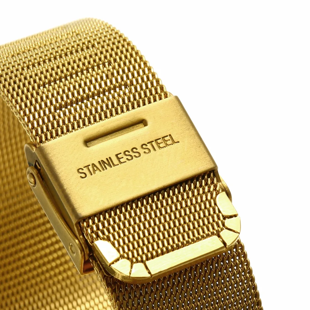 Shellhard 4 Colors Stainless Steel Mesh Wristband Band Buckle Luxury Mesh Watch Strap 12mm-22mm For Replacement WatchBand