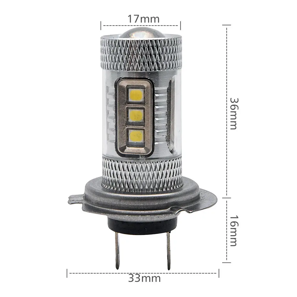 2x H7 Светодиодный лампочки Canbus 15 Вт 15-SMD 2835 Светодиодный фонарь белый Светодиодный Боковой светильник головной светильник тумана светильник лампы противотуманных фар 6000 К