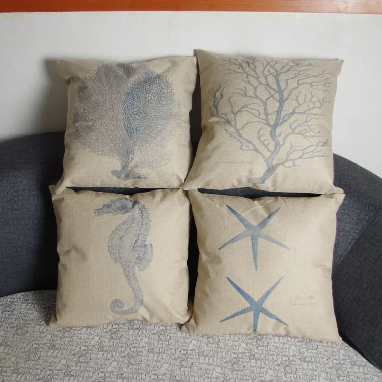 43x43cm Classic European Invisible zipper design Cotton Linen Pillow