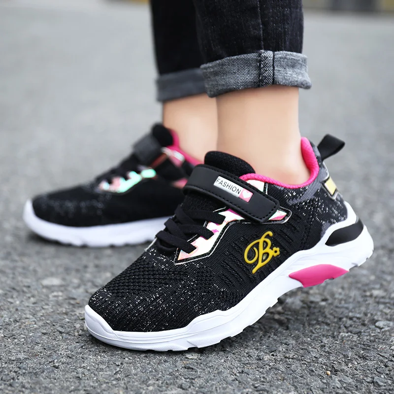 

ULKNN 6 girls mesh sneakers kids new 8 big children breathable mesh shoes 10 girls pink casual shoe 12 years old students