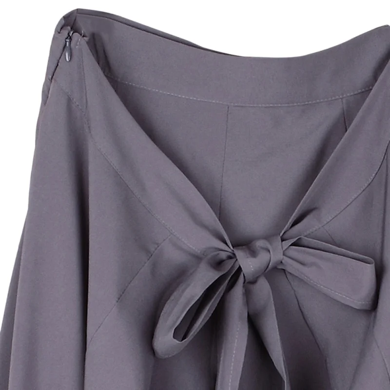 Wrap Skirts Women Casual Fashion Chiffon Tie-Waist Ruffle Wide Leg Loose Pants Skirts