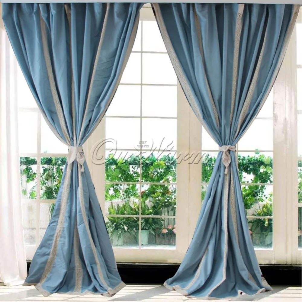 Online kopen wholesale blauw linnen gordijnen uit china blauw ... Woonkamer blauwe kleur ontwerp