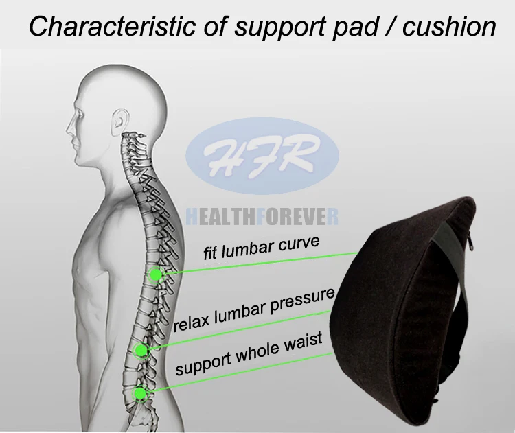 HFR816 черная Расслабляющая массажная подушка с эффектом памяти, поясничная переносная подушка с низкой спинкой для офиса, дома, автомобиля, подушка для сиденья водителя