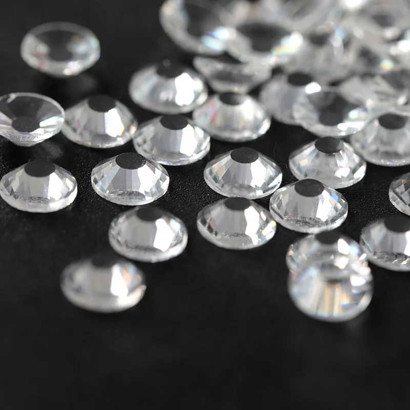 

SS30 Clear Crystal AB Non Hot Fix Rhinestone Flatback Glue on Round Strass Glitter Rhinestones for Nail Decoration B1102