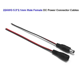 

300pairs LED Strip Lamp DC Power Extension Cable 5.5mm x 2.1mm 12V DC Jack Power Connectors Electric Wires For Solar PV Plants
