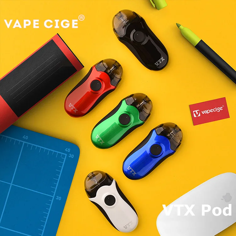 Original Vape cige VTX POD System Vape kit 2.5 ml e-liquid refillable cartridge with 480mAh built-in battery e-cigarette