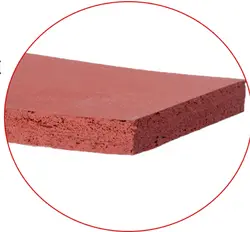 Теплообменный резиновый коврик 500x500x15 мм закрытый лист силиконовой резины пены, Ширина 500 мм, толщина 15 мм красный цвет