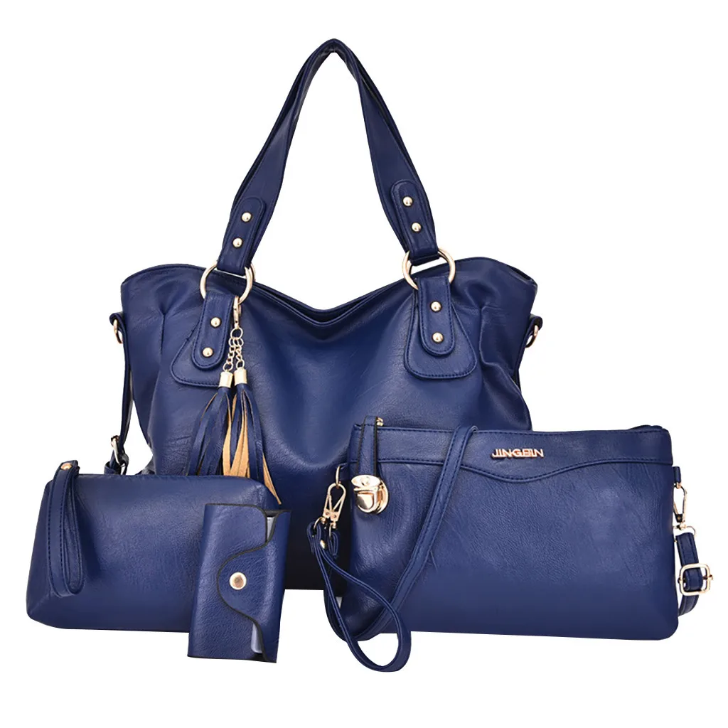 

4Pcs Fashion business Women Pattern Solid Handbag+Crossbody Bag+Messenger Bag+Card Package C525