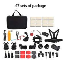 47 Pcs Gopro Accessories Set Go Pro Kit Mount For Gopro Hero 4 3 2 1 Black Edition SJCAM SJ5000 Camera Case Xiaoyi Chest