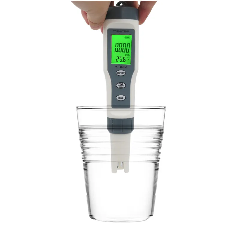 

Digital TDS PH Meter Temperature Tester pen 3 in 1 Function Conductivity Water Quality Monitor Tester for Pools, Drinking Water