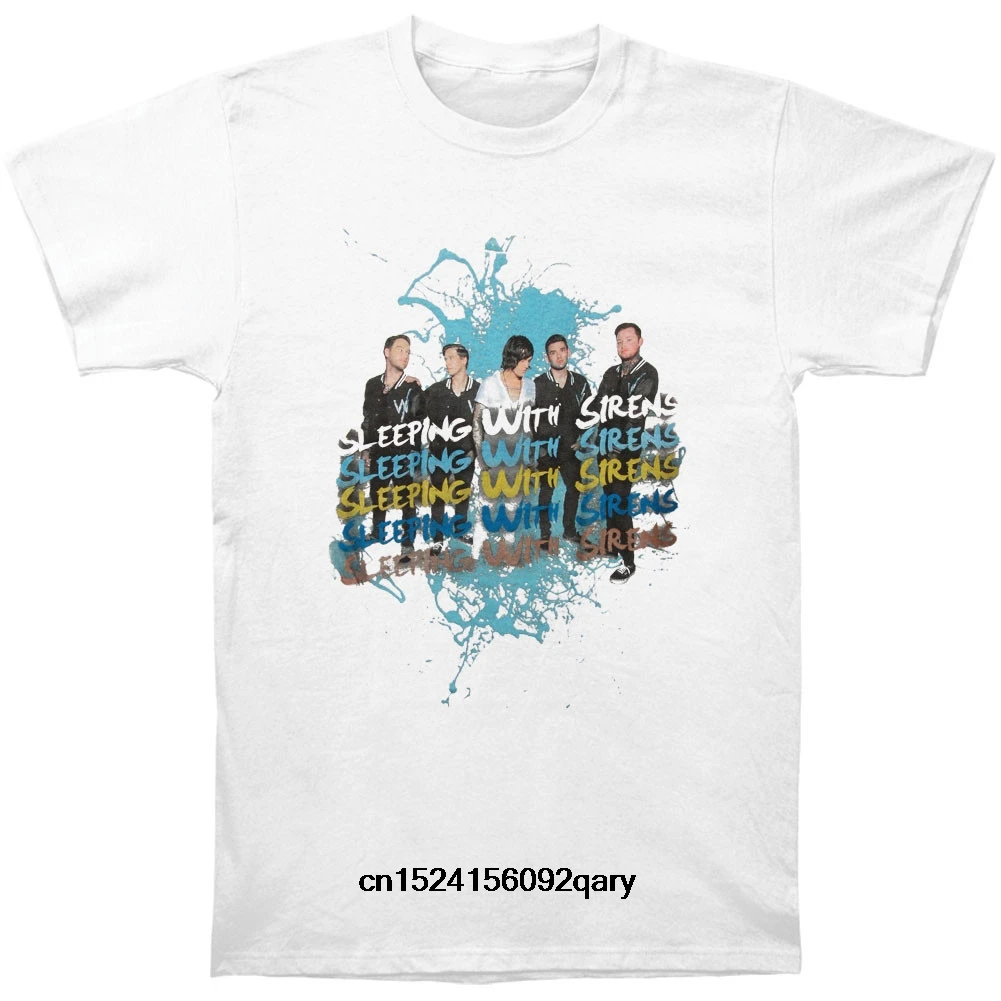 

Men Funny T Shirt Women Cool tshirt Sleeping With Sirens Splattered T-shirt
