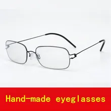2017 Hand-made Screwless Business fashion supper light glasses frame men myopia eyeglasses frames men brand