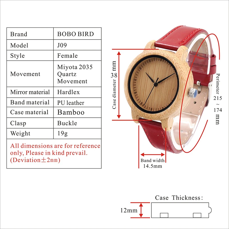 wooden bobo bird watches lady fashion bamboo watch (2)