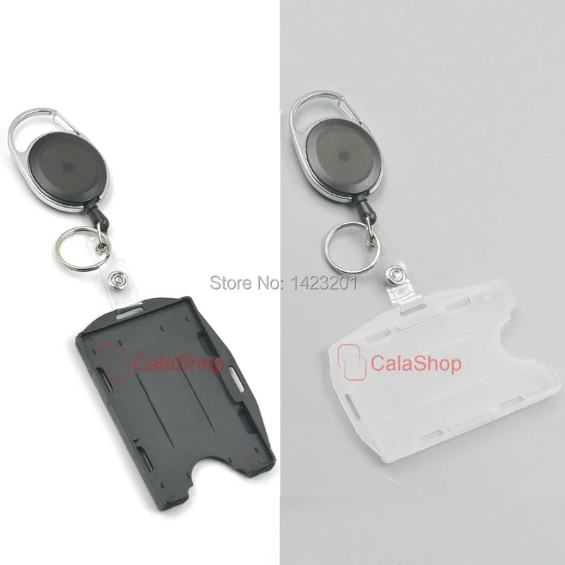 2 PCS BADGE REEL - RETRACTABLE YOYO SKI PASS ID CARD HOLDER KEY CHAIN CI3