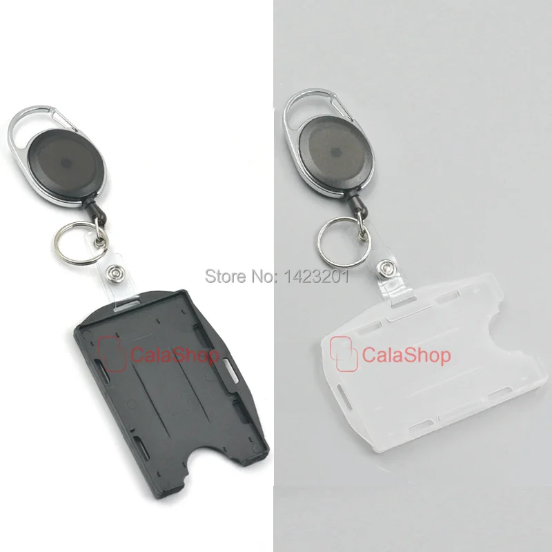 

2 Set / Lot Vertical horizontal ID Card Badge Holder YOYO Reel Retractable Lanyard Keychains ID Name Tag Photo