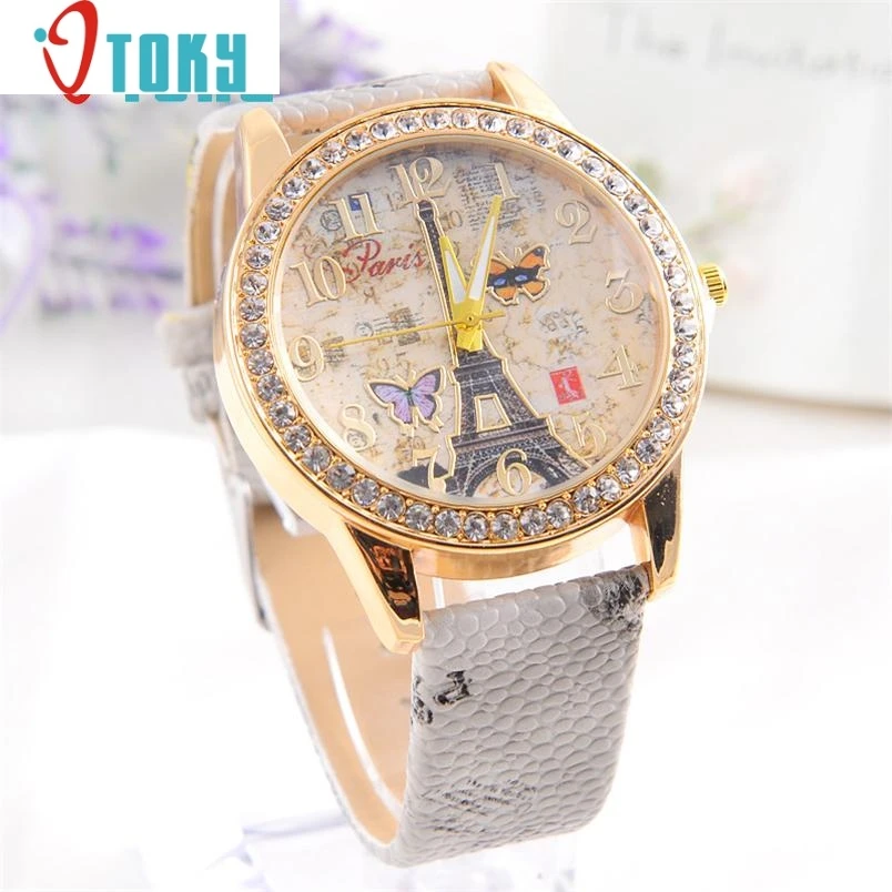 women watches Ladies Relogio Fashion Paris Style Tower Butterfly PU Leather Dropshipping women watches Ladies Relogio Fashion Paris Style Tower Butterfly PU Leather Dropshipping